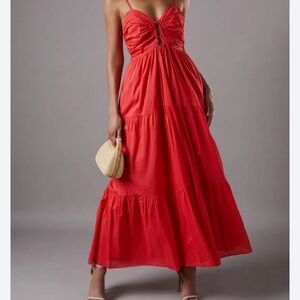 Ulla Johnson Vibrant Red Midi Dress